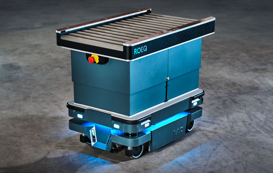 Le nouveau système GuardCom de ROEQ accélère le transfert de colis entre les robots mobiles et les convoyeurs fixes